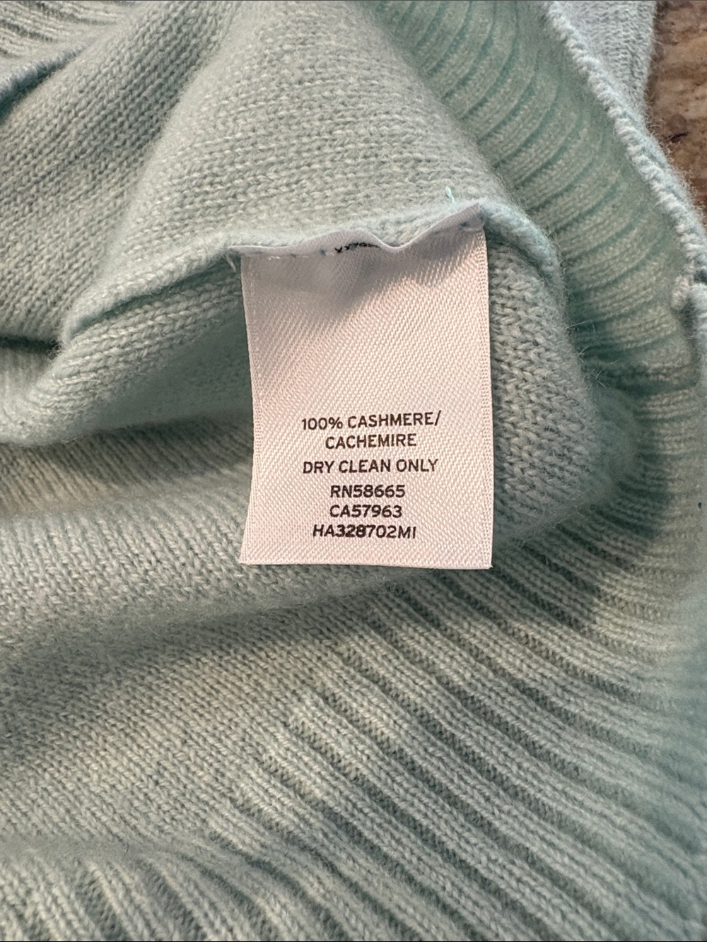 100% Cashmere | Halogen | Light Mint Textured Crewneck Sweater - Picture 11 of 16